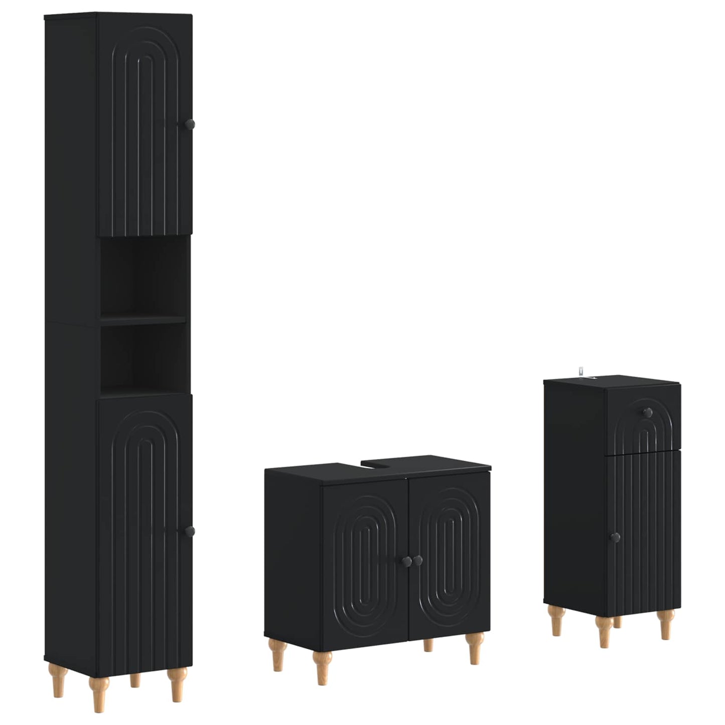 vidaXL 3 Piece Bathroom Cabinet Set ALKMAAR Engineered Wood
