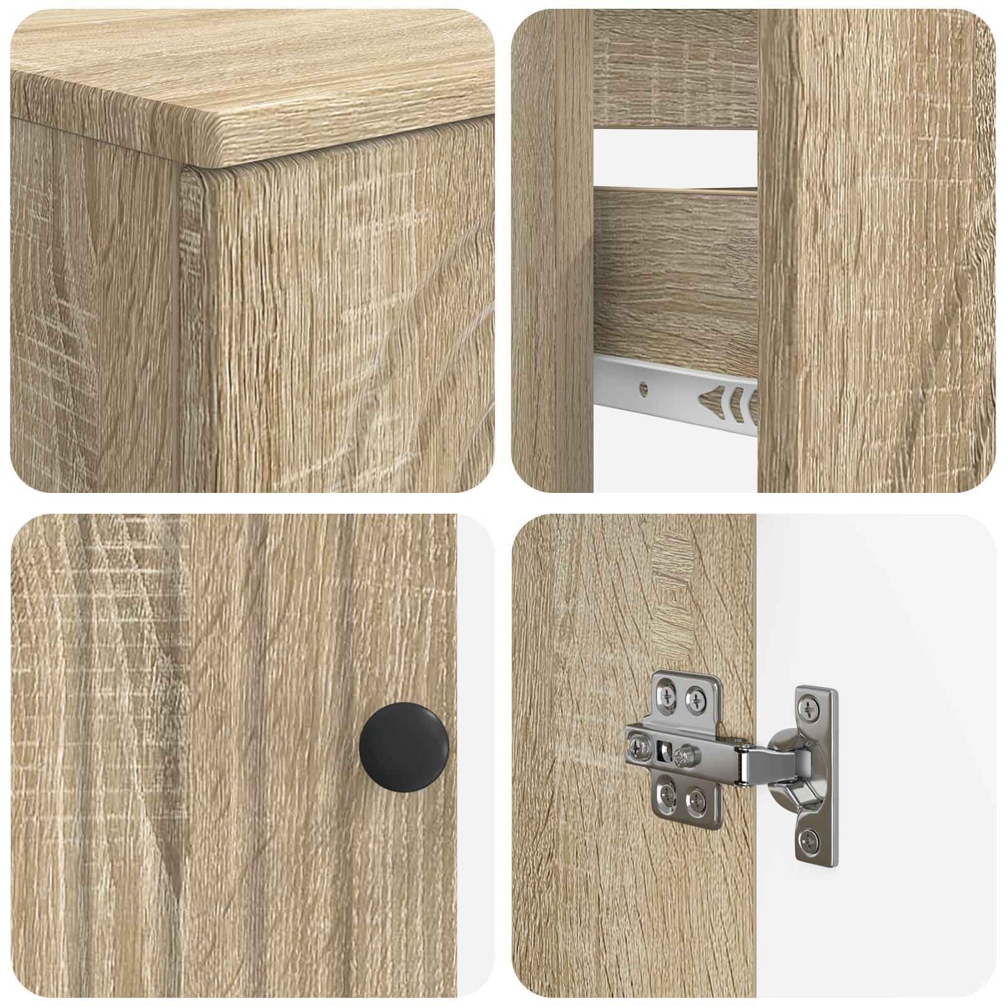 vidaXL 3 Piece Bathroom Cabinet Set ALKMAAR Engineered Wood