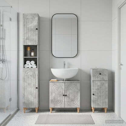 vidaXL 3 Piece Bathroom Cabinet Set ALKMAAR Engineered Wood