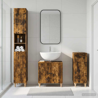 vidaXL 3 Piece Bathroom Cabinet Set ALKMAAR Engineered Wood