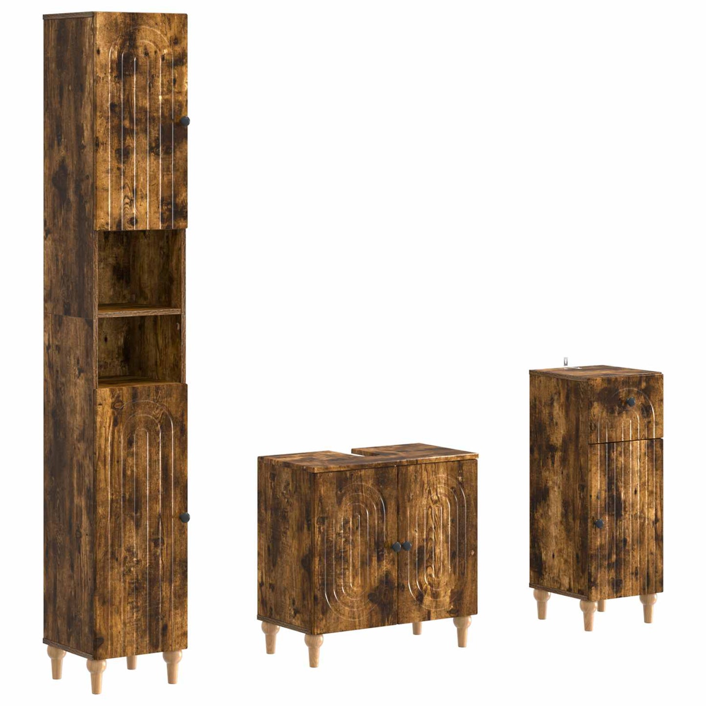vidaXL 3 Piece Bathroom Cabinet Set ALKMAAR Engineered Wood