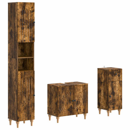 vidaXL 3 Piece Bathroom Cabinet Set ALKMAAR Engineered Wood