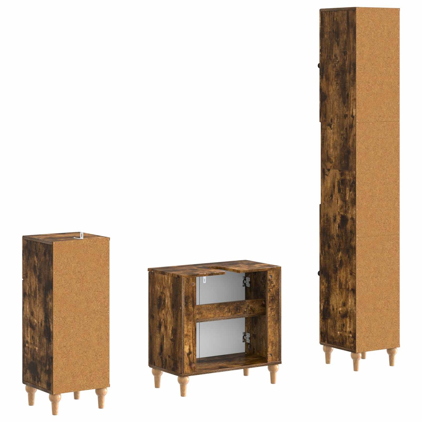vidaXL 3 Piece Bathroom Cabinet Set ALKMAAR Engineered Wood