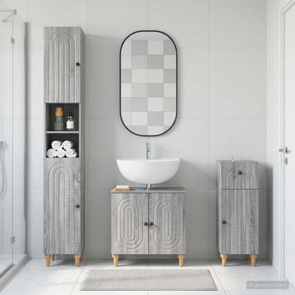 vidaXL 3 Piece Bathroom Cabinet Set ALKMAAR Engineered Wood