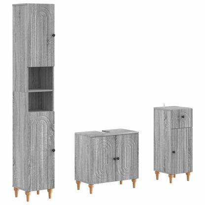 vidaXL 3 Piece Bathroom Cabinet Set ALKMAAR Engineered Wood