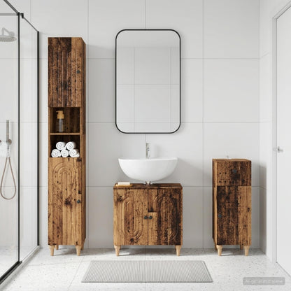 vidaXL 3 Piece Bathroom Cabinet Set ALKMAAR Engineered Wood