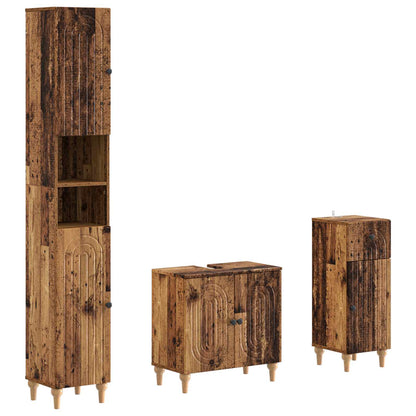vidaXL 3 Piece Bathroom Cabinet Set ALKMAAR Engineered Wood