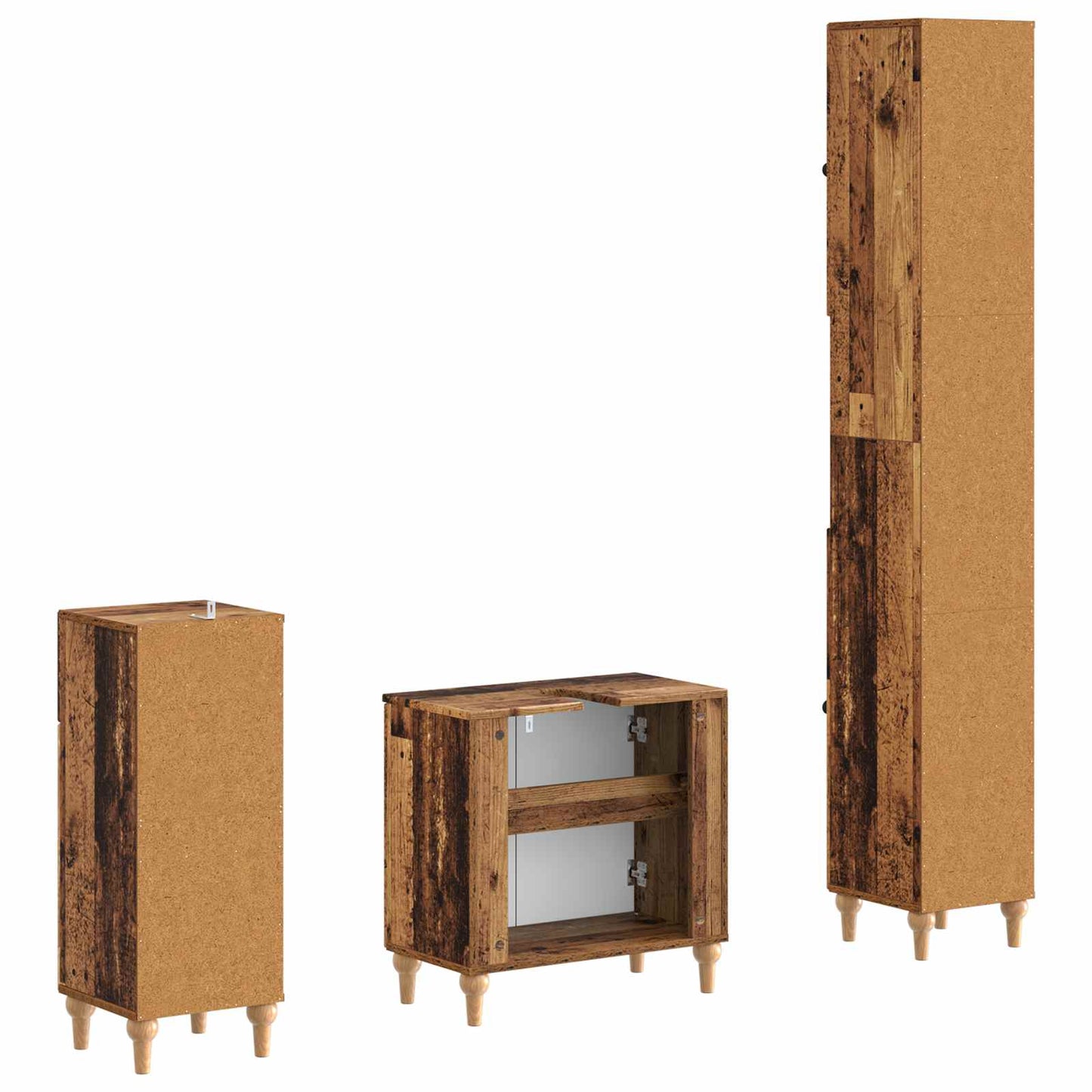 vidaXL 3 Piece Bathroom Cabinet Set ALKMAAR Engineered Wood