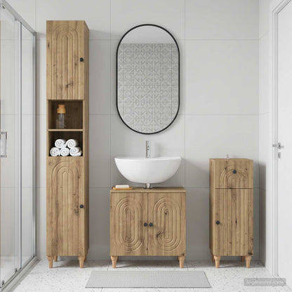 vidaXL 3 Piece Bathroom Cabinet Set ALKMAAR Engineered Wood