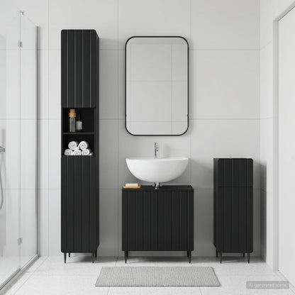 vidaXL 3 Piece Bathroom Cabinet Set ZWOLLE Engineered Wood