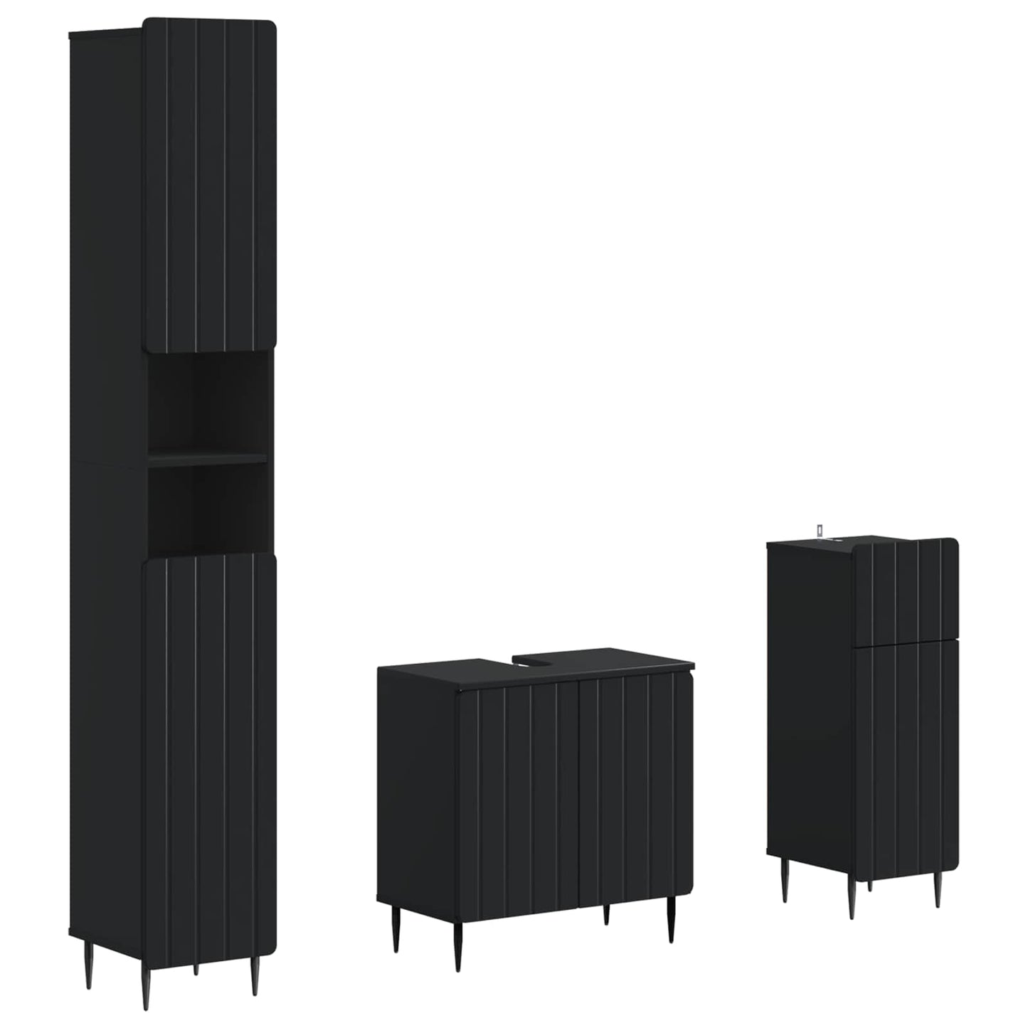 vidaXL 3 Piece Bathroom Cabinet Set ZWOLLE Engineered Wood