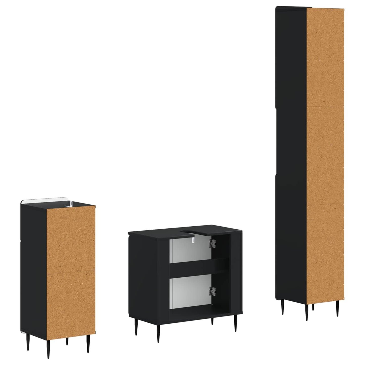 vidaXL 3 Piece Bathroom Cabinet Set ZWOLLE Engineered Wood