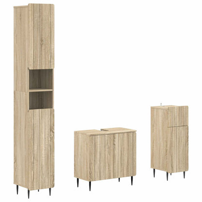 vidaXL 3 Piece Bathroom Cabinet Set ZWOLLE Engineered Wood