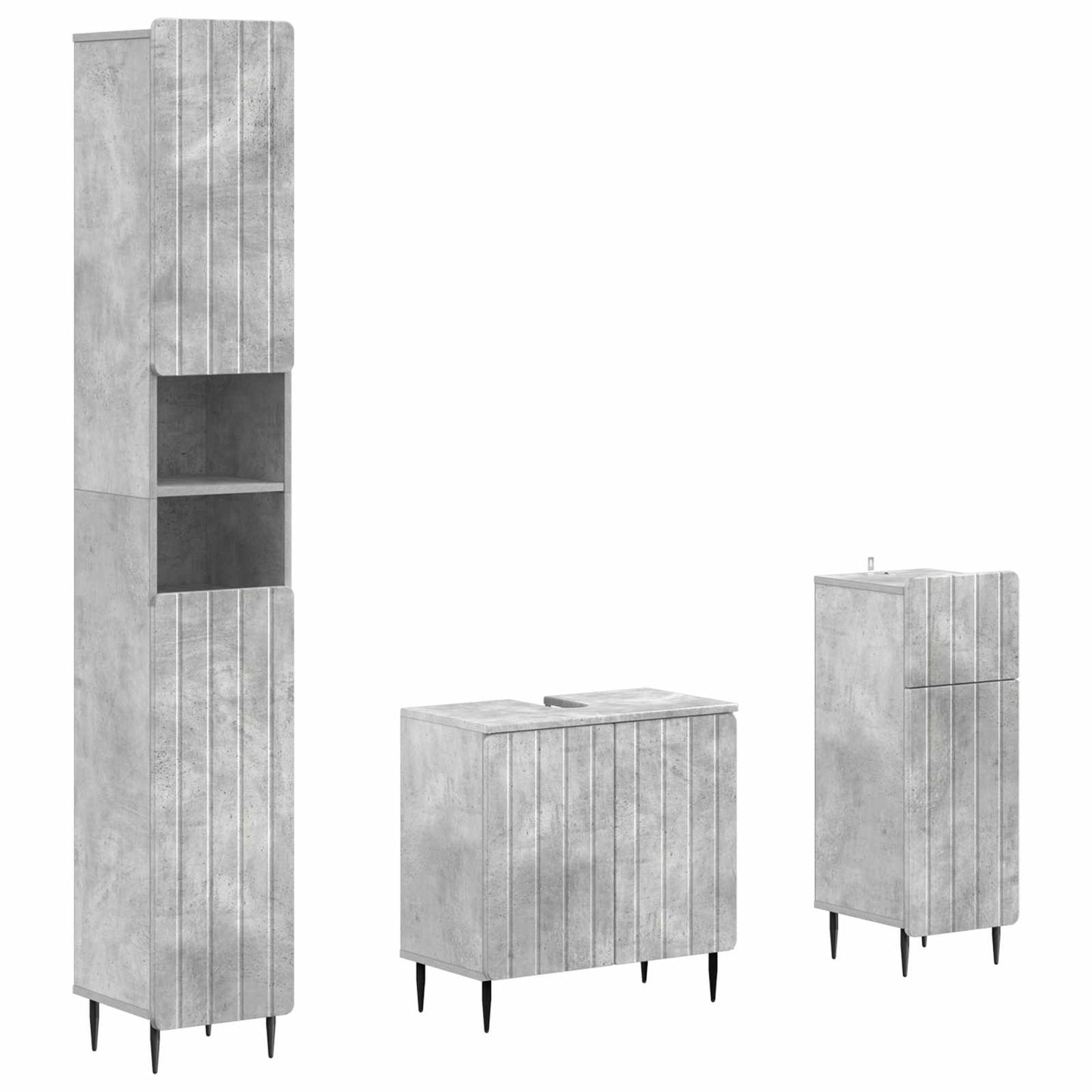 vidaXL 3 Piece Bathroom Cabinet Set ZWOLLE Engineered Wood