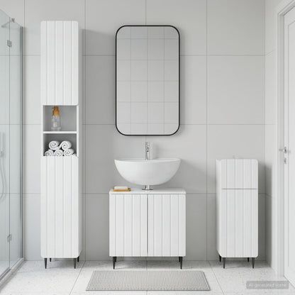 vidaXL 3 Piece Bathroom Cabinet Set ZWOLLE Engineered Wood