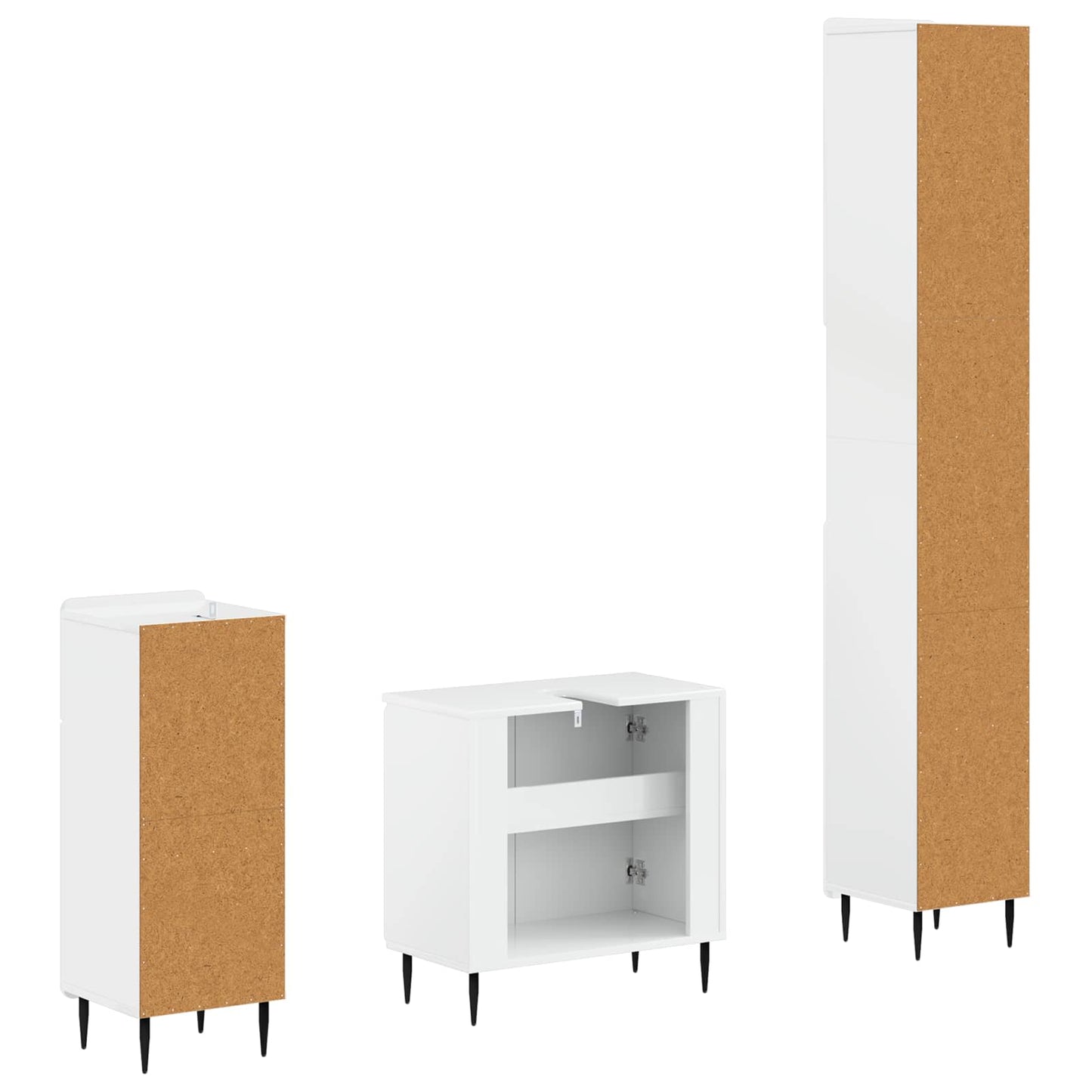 vidaXL 3 Piece Bathroom Cabinet Set ZWOLLE Engineered Wood