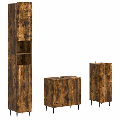 vidaXL 3 Piece Bathroom Cabinet Set ZWOLLE Engineered Wood