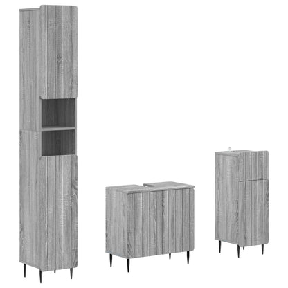 vidaXL 3 Piece Bathroom Cabinet Set ZWOLLE Engineered Wood