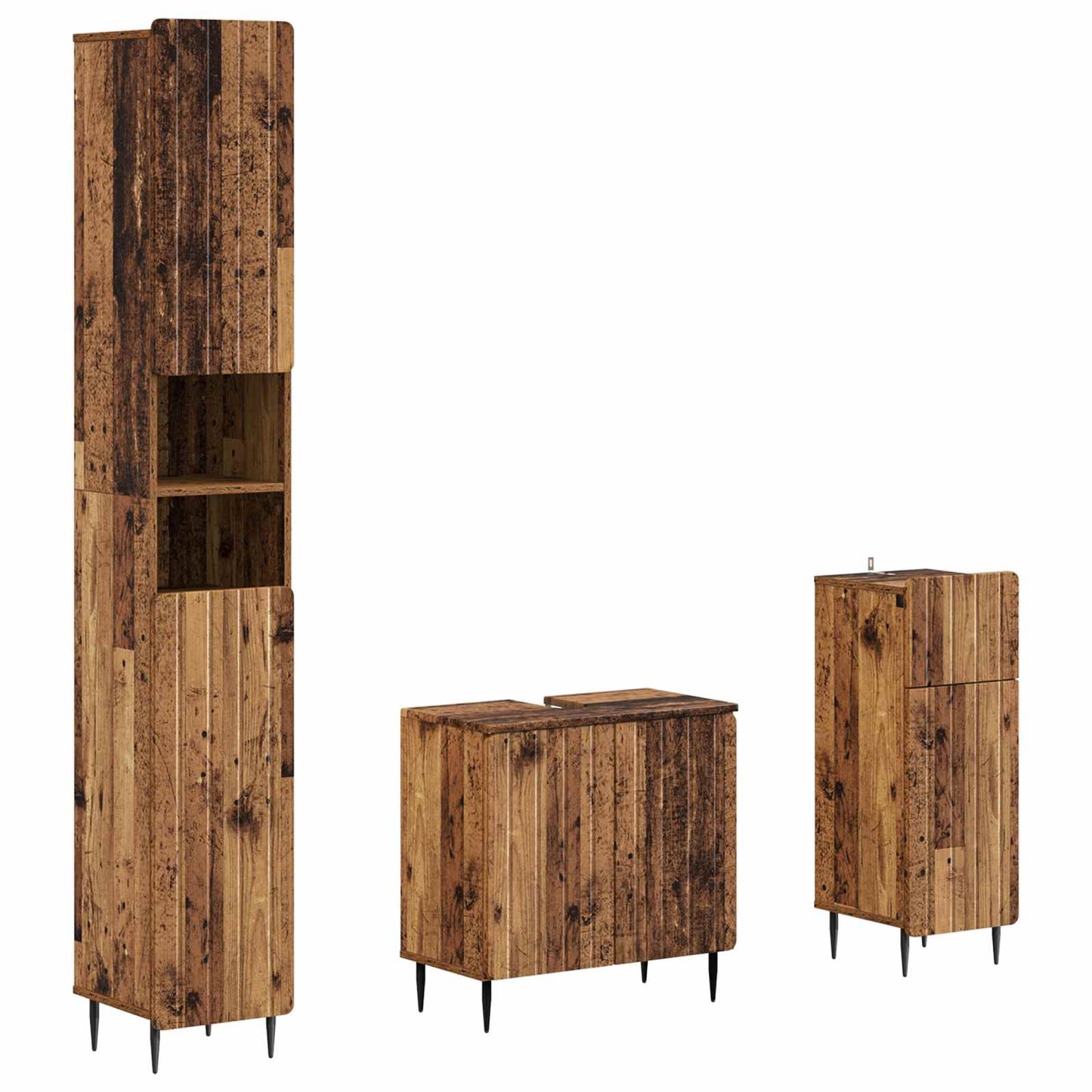 vidaXL 3 Piece Bathroom Cabinet Set ZWOLLE Engineered Wood