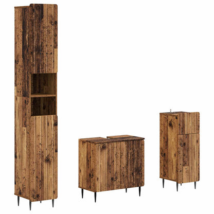 vidaXL 3 Piece Bathroom Cabinet Set ZWOLLE Engineered Wood