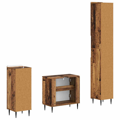 vidaXL 3 Piece Bathroom Cabinet Set ZWOLLE Engineered Wood