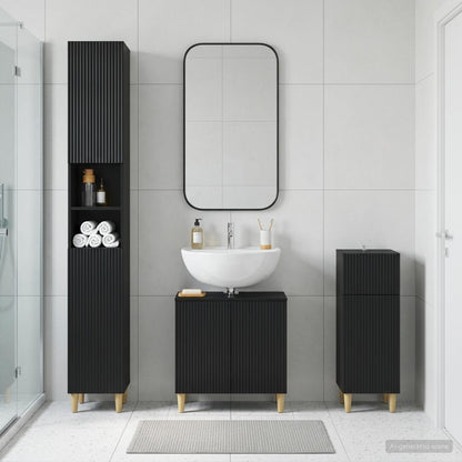 vidaXL 3 Piece Bathroom Cabinet Set ARNHEM Engineered Wood