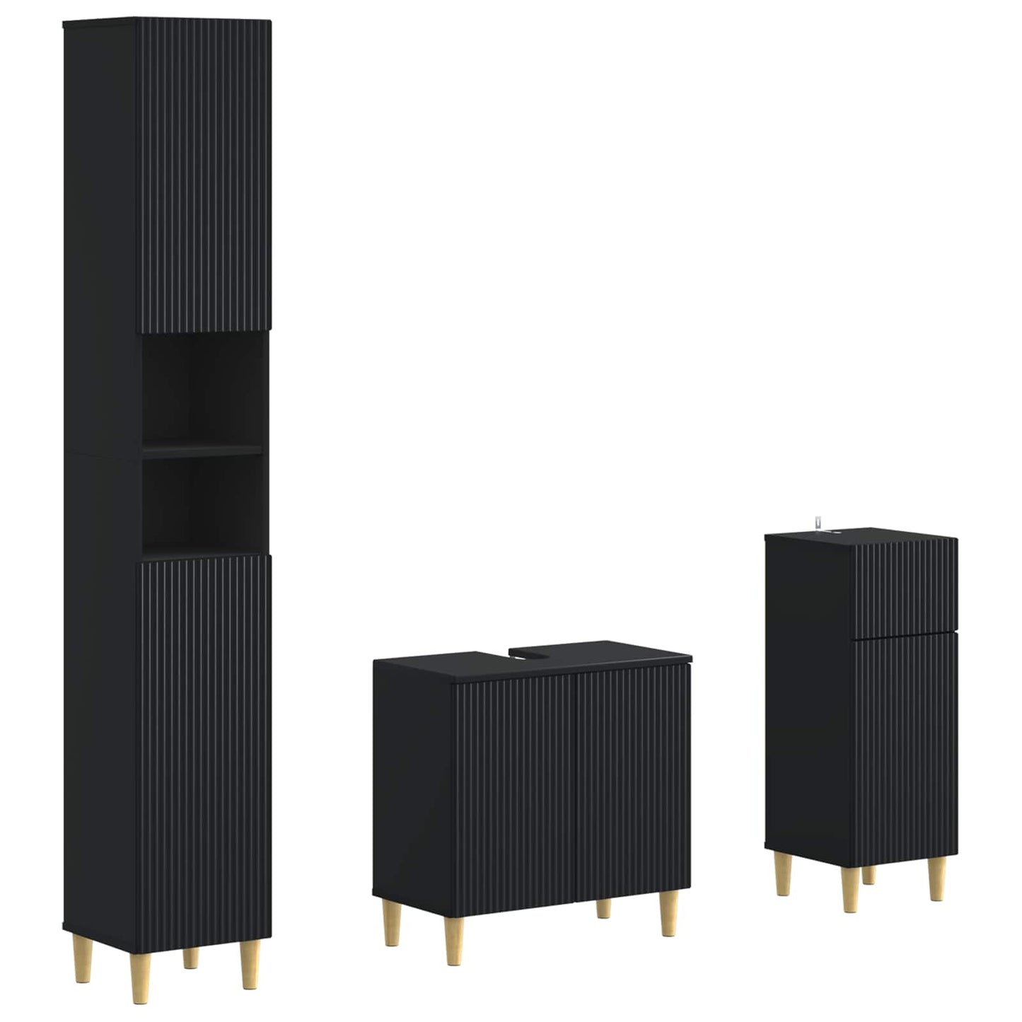 vidaXL 3 Piece Bathroom Cabinet Set ARNHEM Engineered Wood