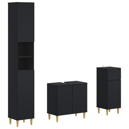 vidaXL 3 Piece Bathroom Cabinet Set ARNHEM Engineered Wood