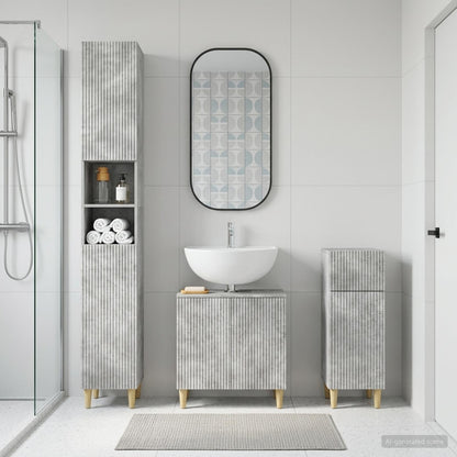 vidaXL 3 Piece Bathroom Cabinet Set ARNHEM Engineered Wood