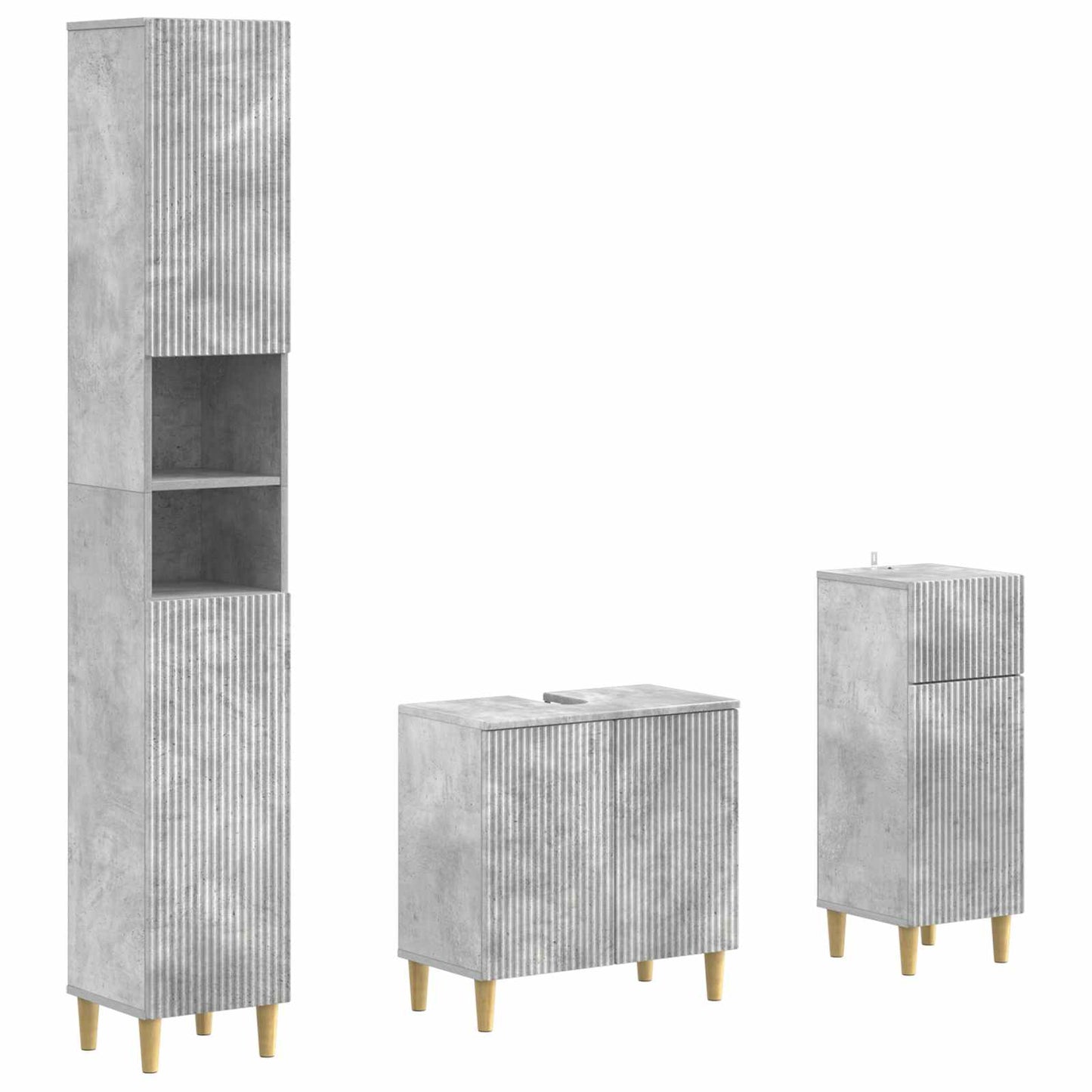 vidaXL 3 Piece Bathroom Cabinet Set ARNHEM Engineered Wood