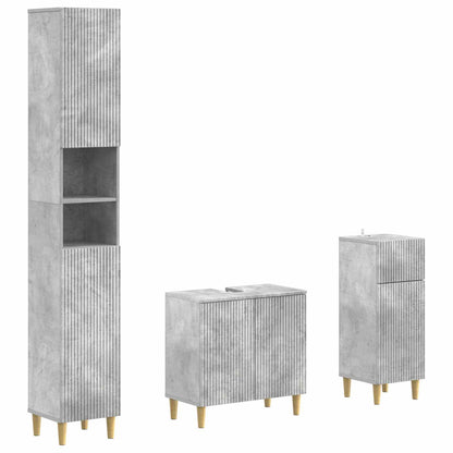 vidaXL 3 Piece Bathroom Cabinet Set ARNHEM Engineered Wood