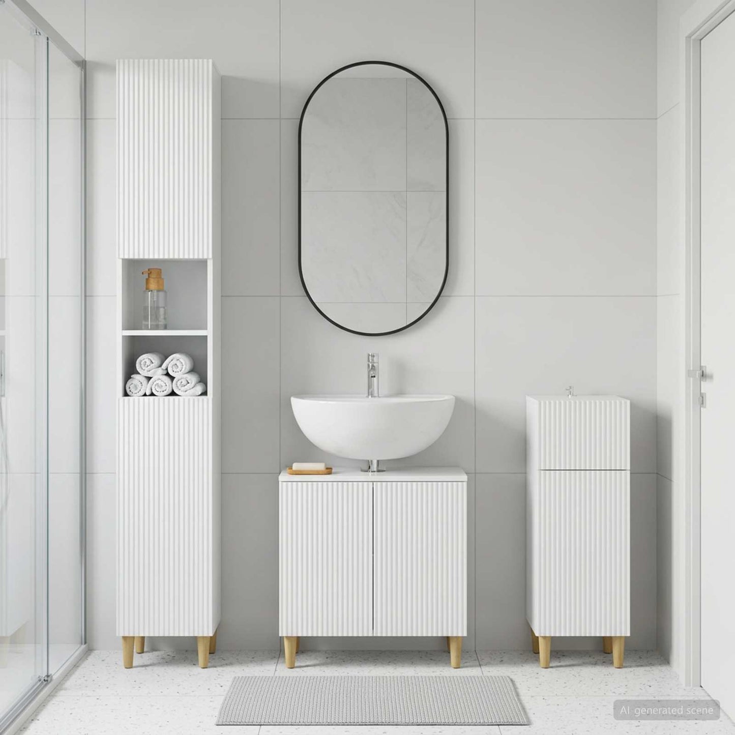 vidaXL 3 Piece Bathroom Cabinet Set ARNHEM Engineered Wood