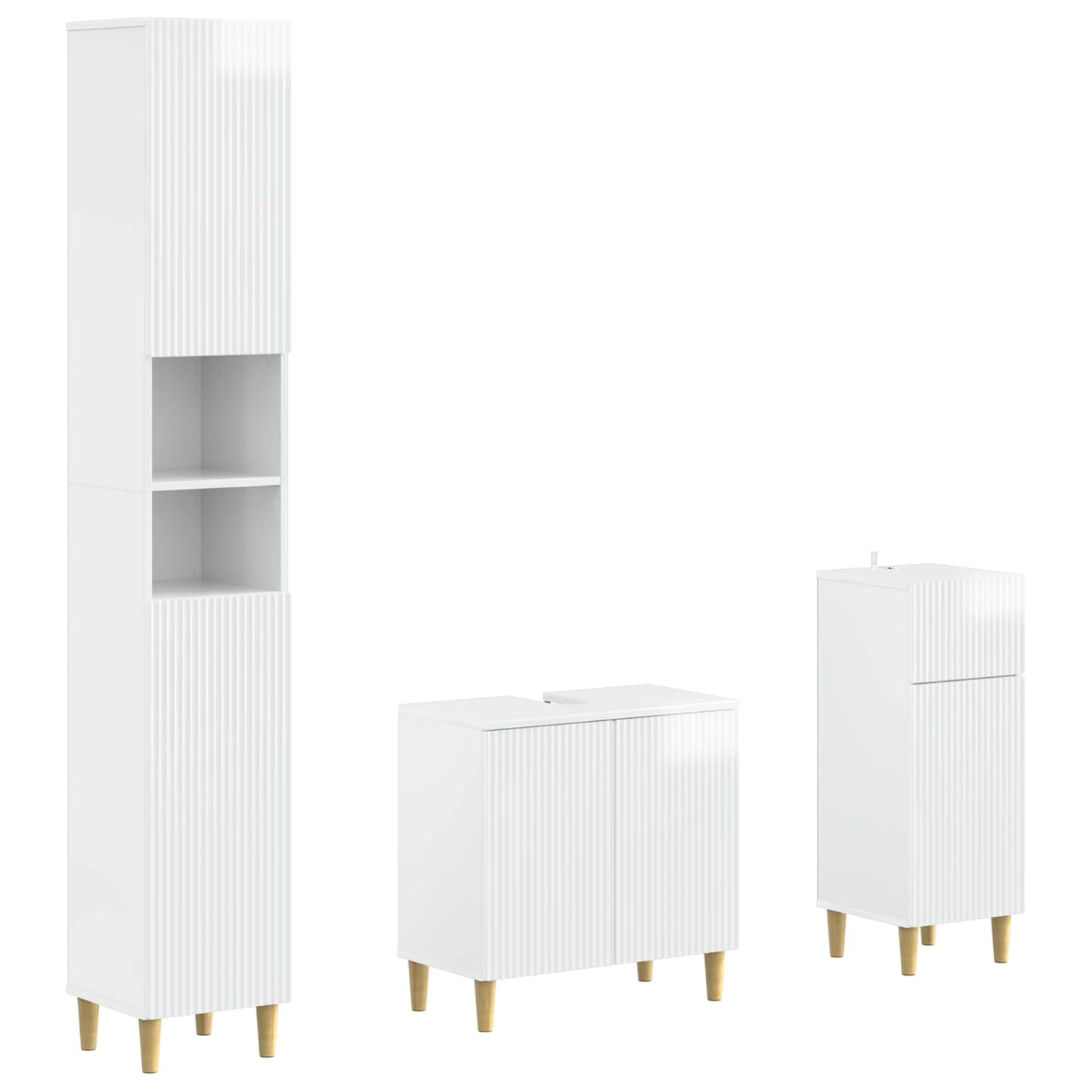 vidaXL 3 Piece Bathroom Cabinet Set ARNHEM Engineered Wood