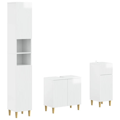 vidaXL 3 Piece Bathroom Cabinet Set ARNHEM Engineered Wood
