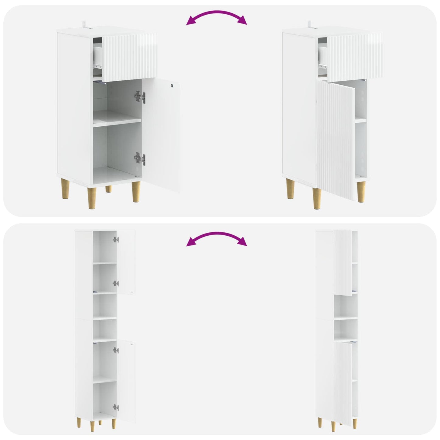 vidaXL 3 Piece Bathroom Cabinet Set ARNHEM Engineered Wood
