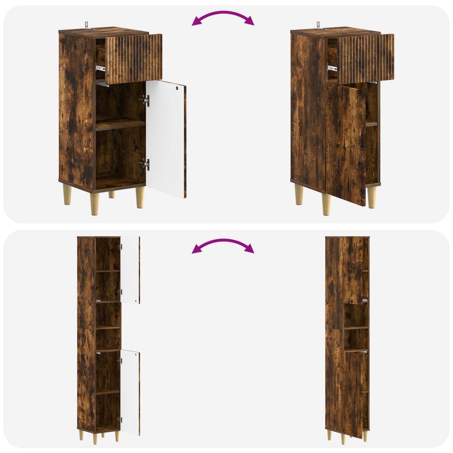 vidaXL 3 Piece Bathroom Cabinet Set ARNHEM Engineered Wood