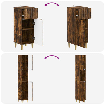 vidaXL 3 Piece Bathroom Cabinet Set ARNHEM Engineered Wood