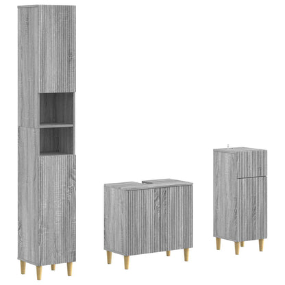vidaXL 3 Piece Bathroom Cabinet Set ARNHEM Engineered Wood