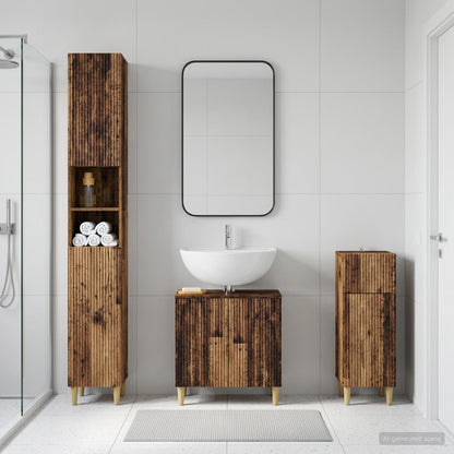 vidaXL 3 Piece Bathroom Cabinet Set ARNHEM Engineered Wood