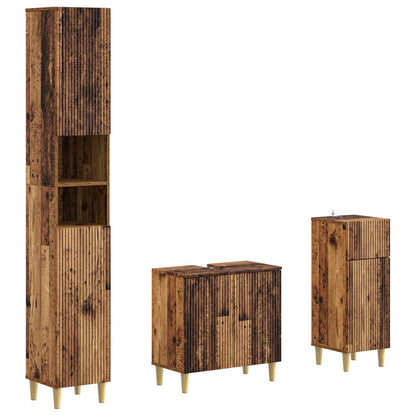 vidaXL 3 Piece Bathroom Cabinet Set ARNHEM Engineered Wood