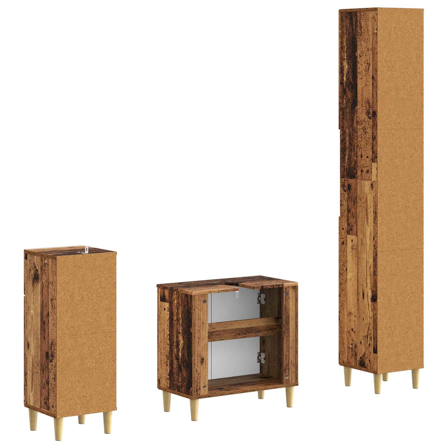 vidaXL 3 Piece Bathroom Cabinet Set ARNHEM Engineered Wood