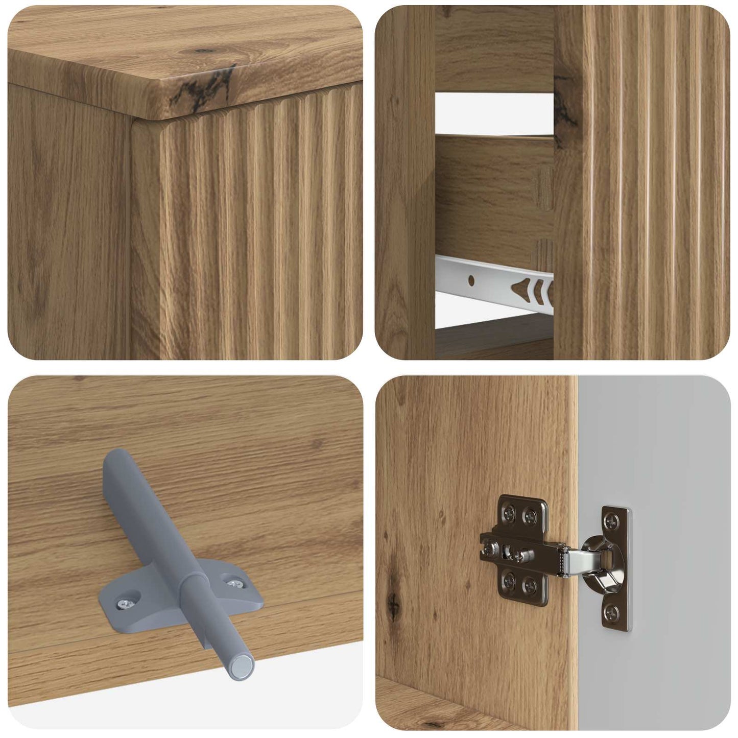 vidaXL 3 Piece Bathroom Cabinet Set ARNHEM Engineered Wood