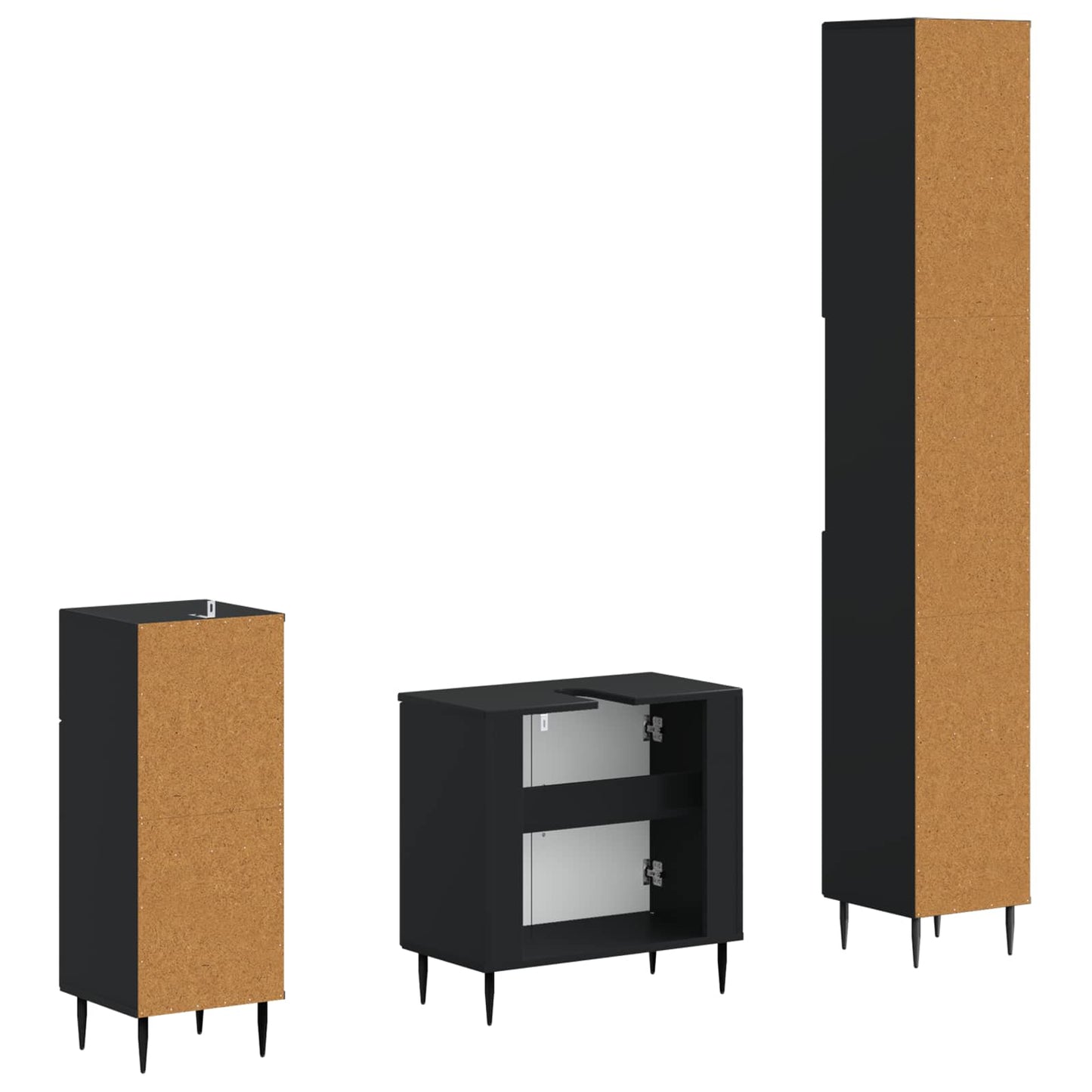 vidaXL 3 Piece Bathroom Cabinet Set HAARLEM Engineered Wood