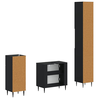 vidaXL 3 Piece Bathroom Cabinet Set HAARLEM Engineered Wood