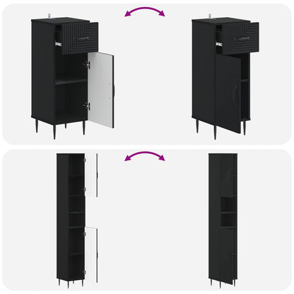 vidaXL 3 Piece Bathroom Cabinet Set HAARLEM Engineered Wood