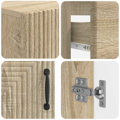 vidaXL 3 Piece Bathroom Cabinet Set HAARLEM Engineered Wood