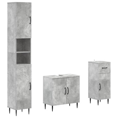 vidaXL 3 Piece Bathroom Cabinet Set HAARLEM Engineered Wood