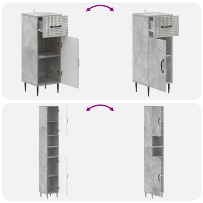 vidaXL 3 Piece Bathroom Cabinet Set HAARLEM Engineered Wood