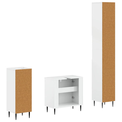 vidaXL 3 Piece Bathroom Cabinet Set HAARLEM Engineered Wood