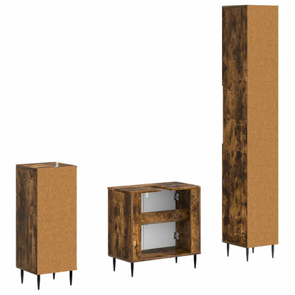 vidaXL 3 Piece Bathroom Cabinet Set HAARLEM Engineered Wood